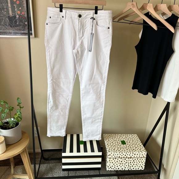 Kut From The Kloth Diana White Skinny Jeans Size 12 NWT - Picture 2 of 13